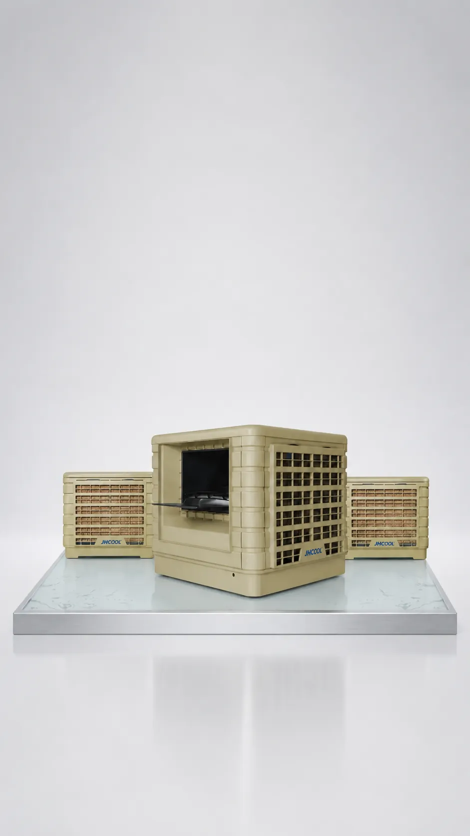 Commercial evaporative air coolers for industrial buildings